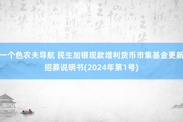 一个色农夫导航 民生加银现款增利货币市集基金更新招募说明书(2024年第1号)