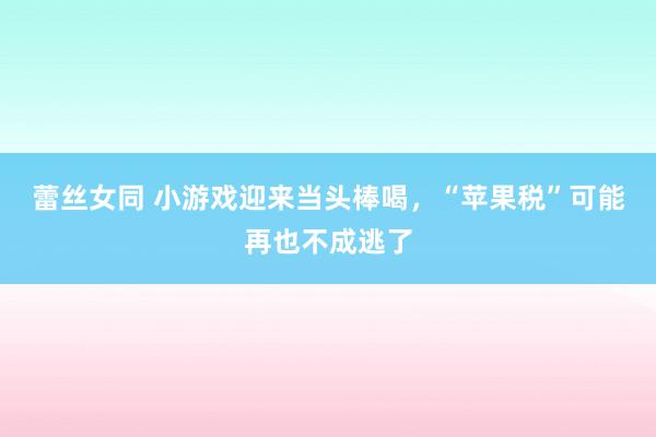 蕾丝女同 小游戏迎来当头棒喝，“苹果税”可能再也不成逃了