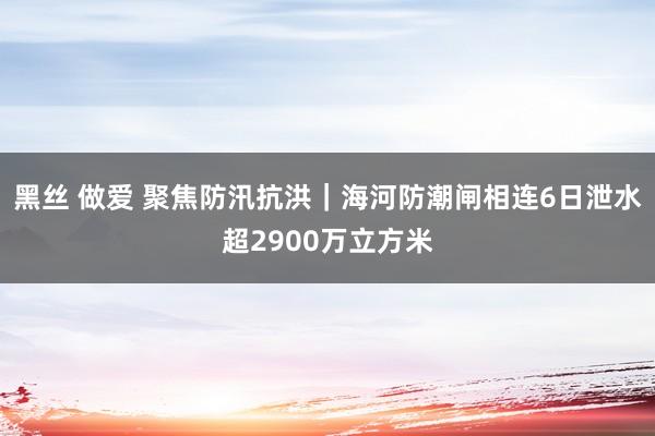 黑丝 做爱 聚焦防汛抗洪｜海河防潮闸相连6日泄水超2900万立方米